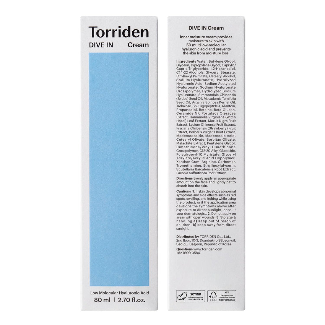 Torriden Dive IN Cream  80ml