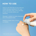 Hand applying sunscreen with text on how to use it against a blue background, SKIN1004 Centella Hyalu-Cica Water-Fit Sun Serum UV SPF 50 50ml