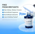 Medicube pore serum bottle with dropper on a blue background, highlighting its benefits, Medicube Zero Pore One Day Peptide Serum 30ml