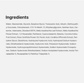 Ingredients list on a light gray background, Medicube TXA Niacinamide 15% Glow Serum 30ml