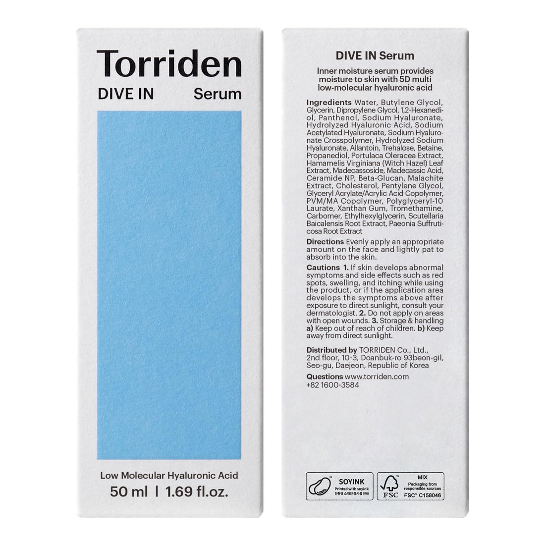 Torriden dive serum low molecular hyaluronic acid 50ml