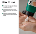 Instructions on how to use a skincare product with a close-up of a hand applying foam, Somebymi AHA.BHA.PHA 30 Days Miracle Acne Clear Foam 100ml