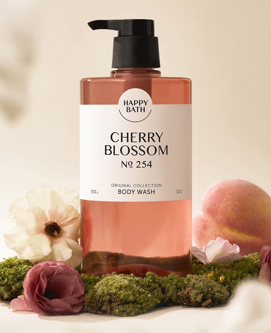 Happy Bath Original Collection Body Wash No 254 mild PH formula, Cherry Blossom (910g 32 oz)