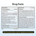 Product label with 'Drug Facts' section on a white background