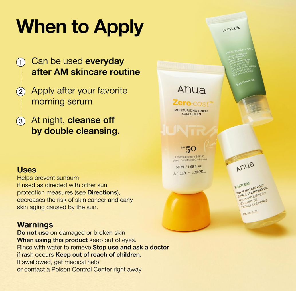 KPop Demon Hunters Zero-Cast Moisturizing Finish Sunscreen 50ml