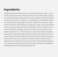 A text-based ingredients list on a white background, with the heading 'Ingredients' in black and multiple lines of small black text below detailing the components, Medicube Deep Vita C Capsule Serum 30ml