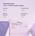 Biodance Rejuvenating Caviar PDRN Real Deep Mask with clinical benefits on a light purple background, Biodance Rejuvenating Caviar PDRN Real Deep Mask 4 sheets