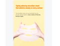 Product advertisement with a person wearing a face mask on a yellow background, Round Lab Vita Niacinamide Dark Spot serum Mask 10ea