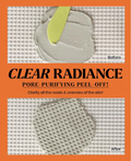 Clear Radiance pore-purifying peel-off mask packaging with 'Before' and 'After' images on an orange background, Lindsay Vitamin Modeling Mask Cup Pack 28g
