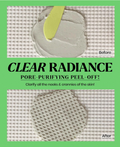 Pore-purifying peel-off mask packaging with 'Clear Radiance' text on a green background, Lindsay Collagen Modeling Mask Cup Pack 28g