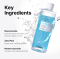 Cosrx skincare product with key ingredients listed on a white background, COSRX Low pH Niacinamide Micellar Cleansing Water 400ml