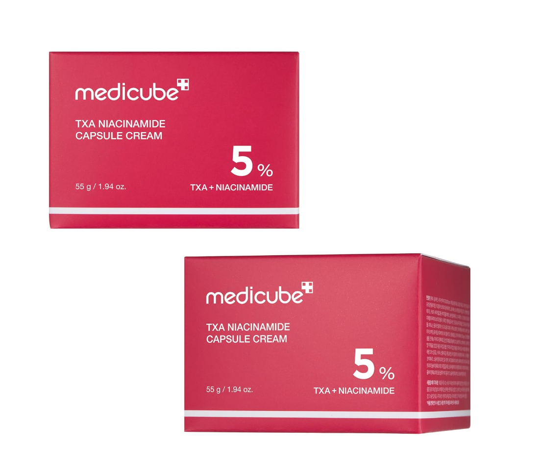 Two boxes of Medicube TXA Niacinamide Capsule Cream on a white background, Medicube TXA Niacinamide Capsule Cream 55g