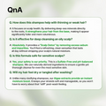 FAQ section about a shampoo product on a light green background, Growus Algae Therapy Mineral Shampoo 500g