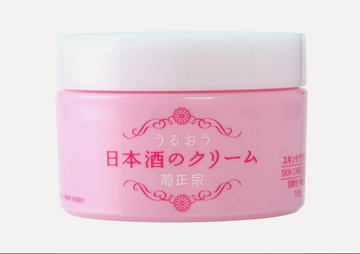 Pink jar of cream with Japanese text on a white background, Kikumasamune Skin Cream 150g