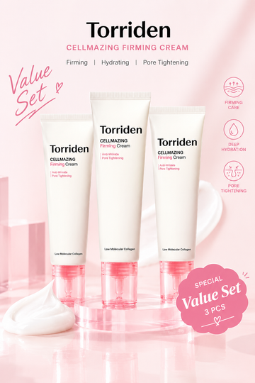 Torriden CELLMAZING Firming Cream Value Set (3 x 60ml) – 5D Collagen Face Moisturizer for Firming, Pore Tightening & Deep Hydration