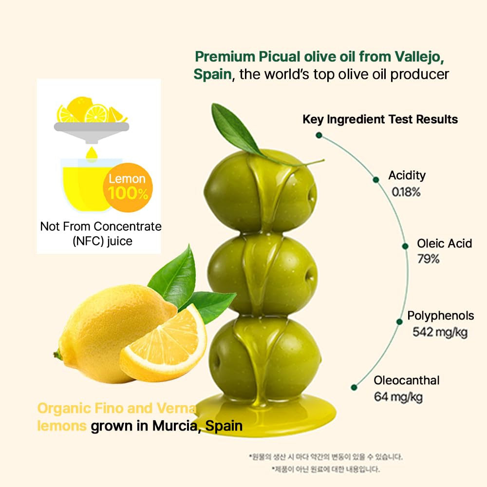 BB LAB Organic Olive Lemon Dual Shot nutrition facts