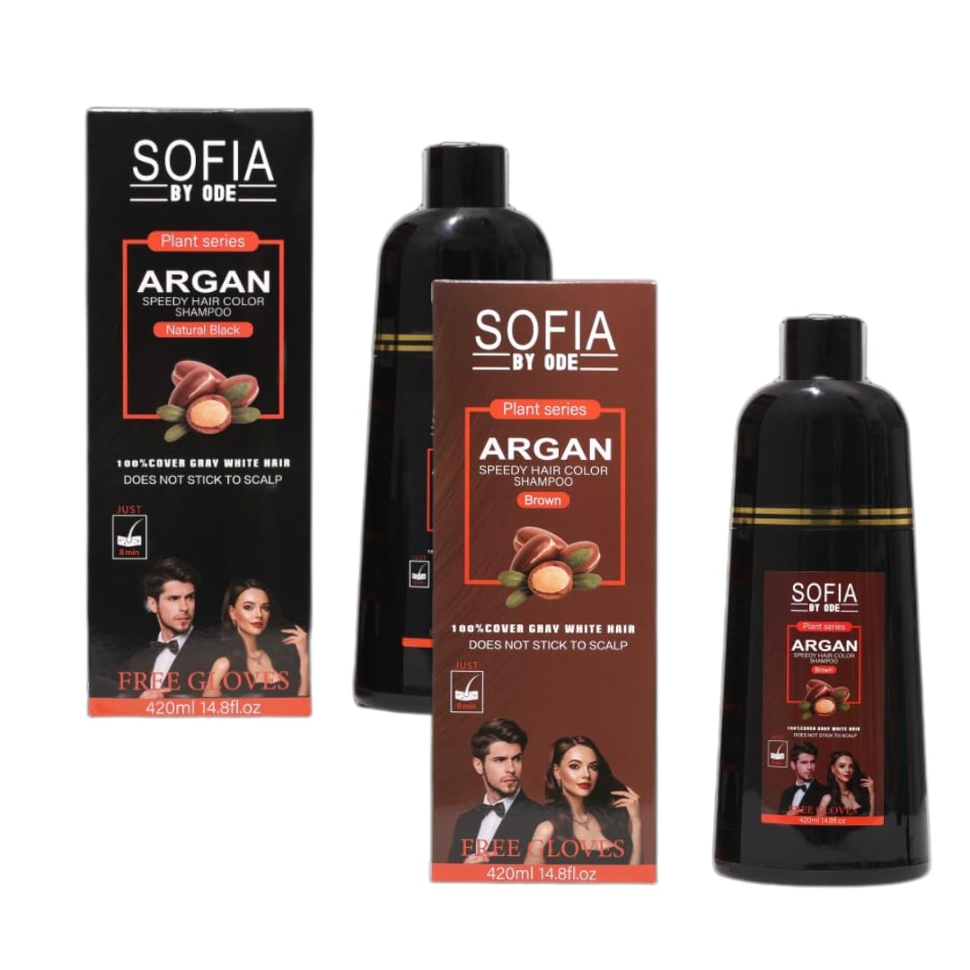 SOFIA BY ODE Speedy 6 in 1 Hair Dye Shampoo (Black/Brown) 420ml