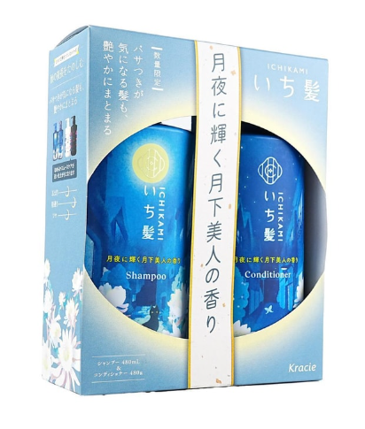 KRACIE ICHIKAMI Shining in the Moonlight Moonflower Scent Hair Care Set 480ml*2  LIMITED EDITION