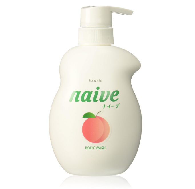 KRACIE Naive Body Pump Soap, Peach, 17.9 Ounce