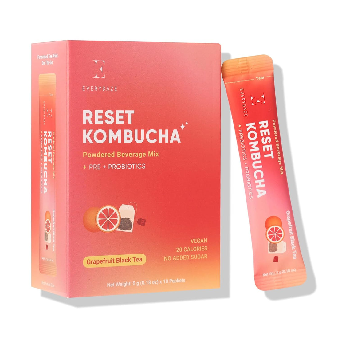 EveryDaze Reset Kombucha 10pack (strawberry/ Grapefruit)